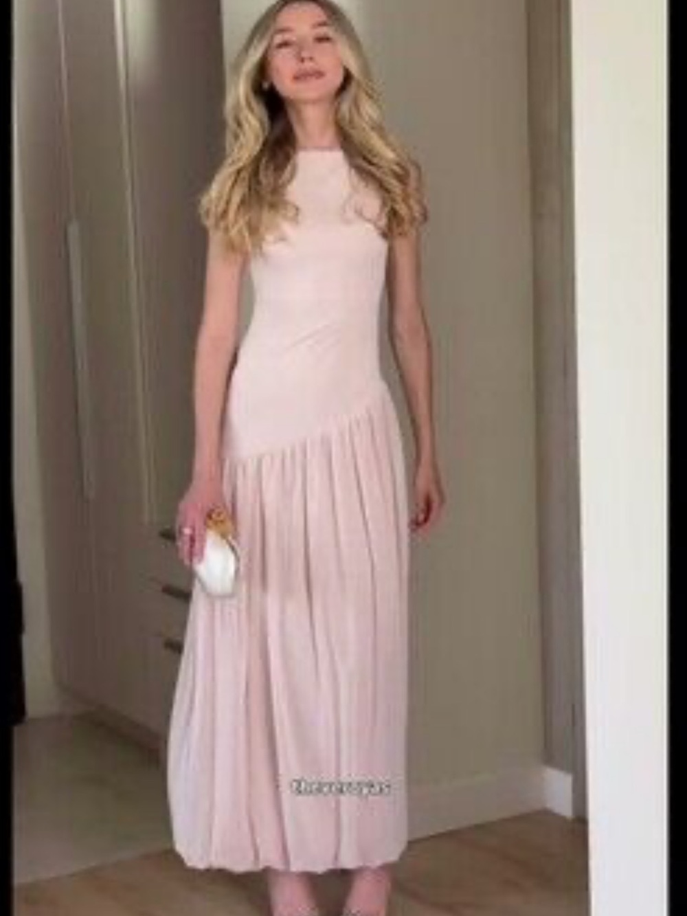 Zara Blush Pink Sleeveless Midi Dress